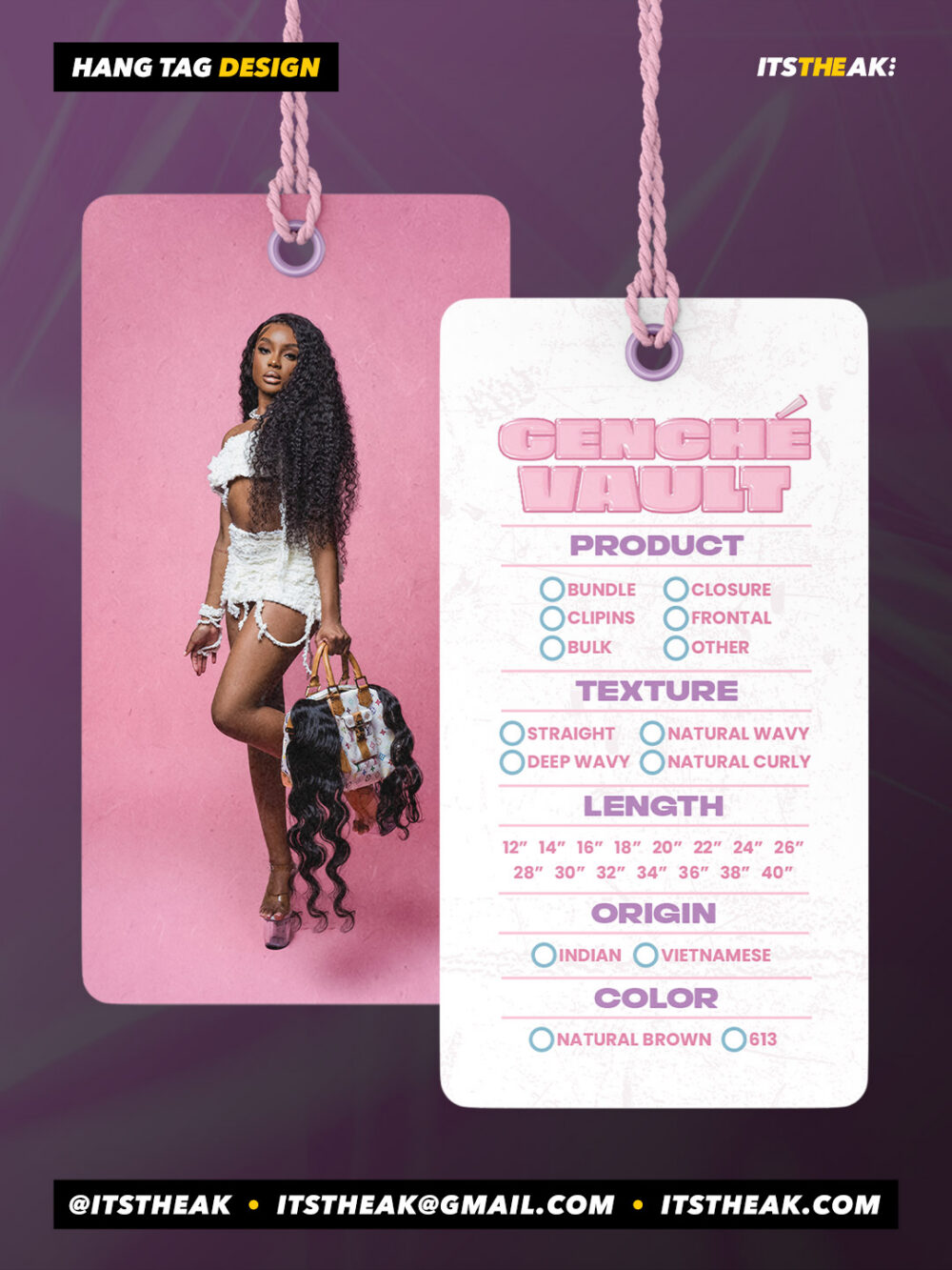 Hang Tag Design (No Printing)