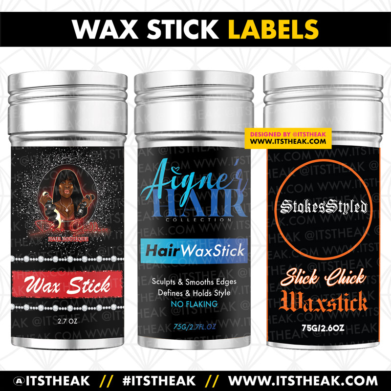 Custom Wax Stick Labels  Hair Wax Stick Labels // Created by ITSTHEAK