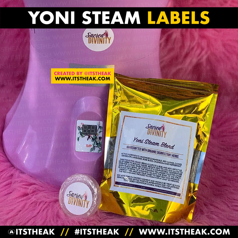Yoni Steam Labels | Yoni Herbal Steam Labels | Yoni Steam Labels