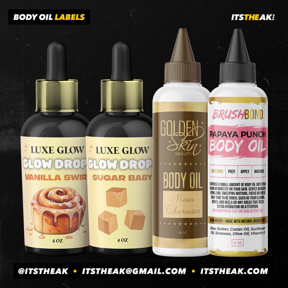 Custom Body Oil Labels | Professional Body Care Label Printing