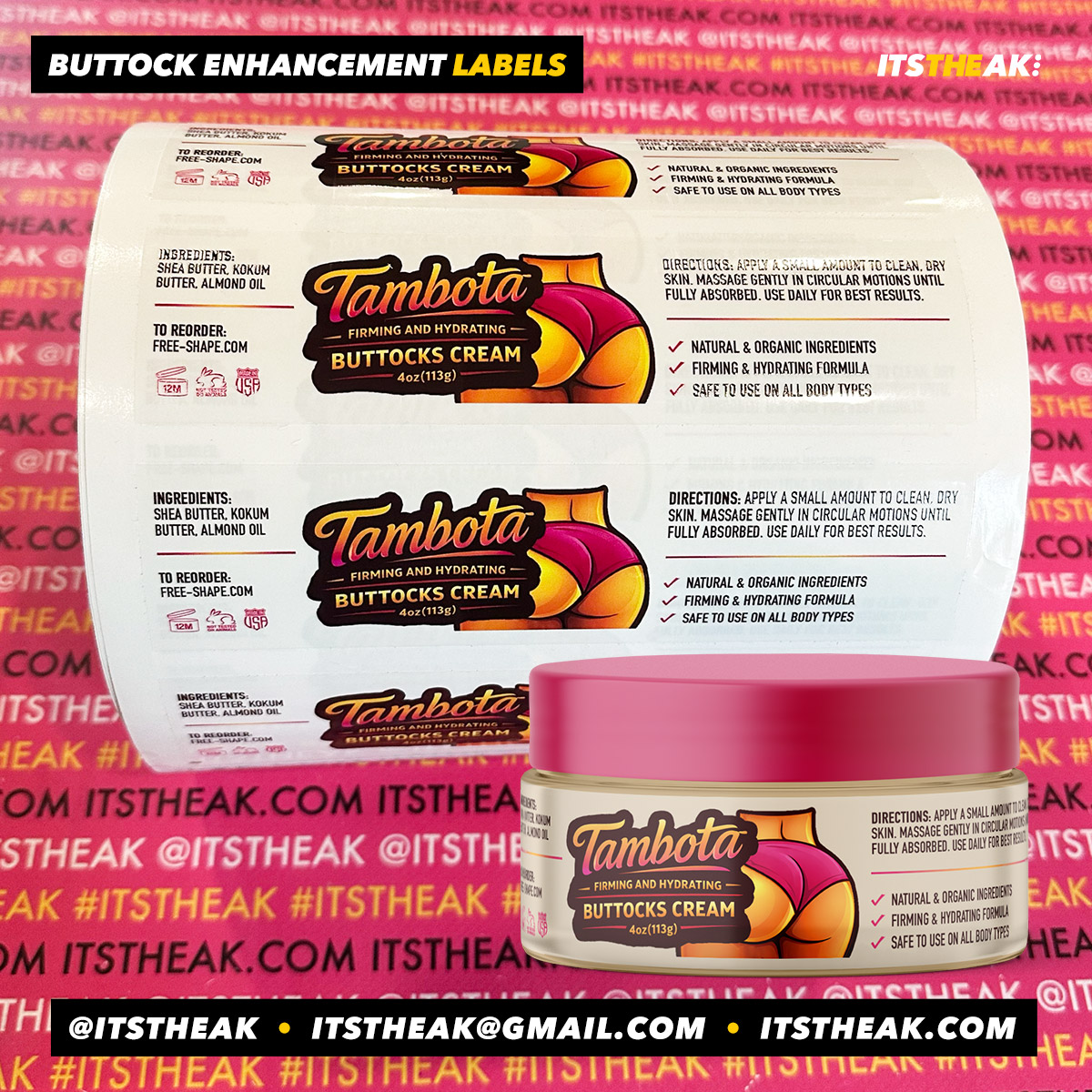Buttock Enhancement Labels - Image 2