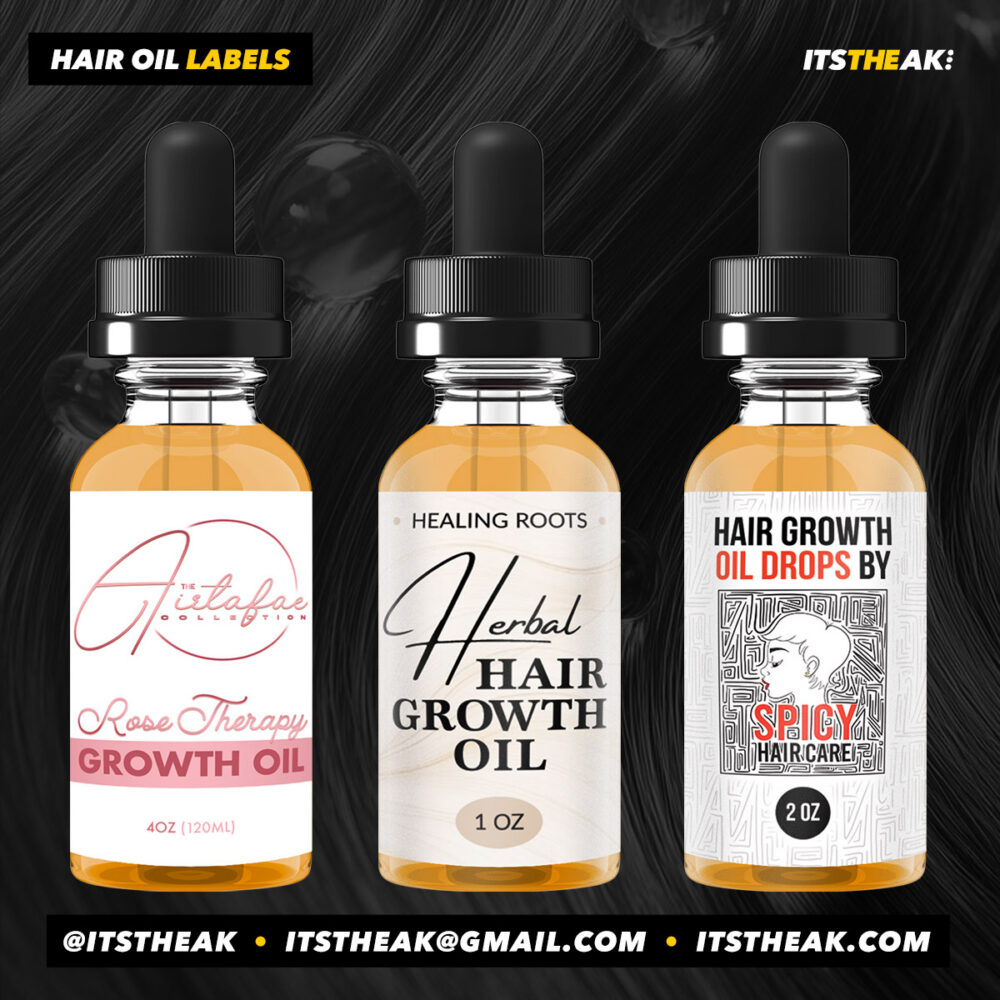 Hair Growth Oil Labels | Custom Hair Oil Label Printing