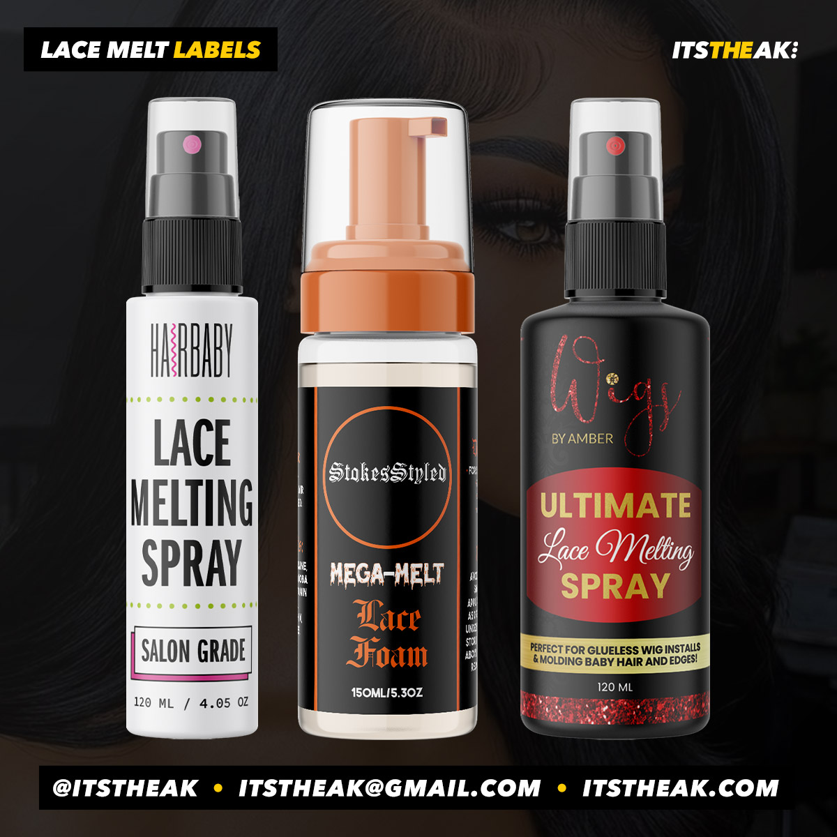 Lace Melting Spray Labels