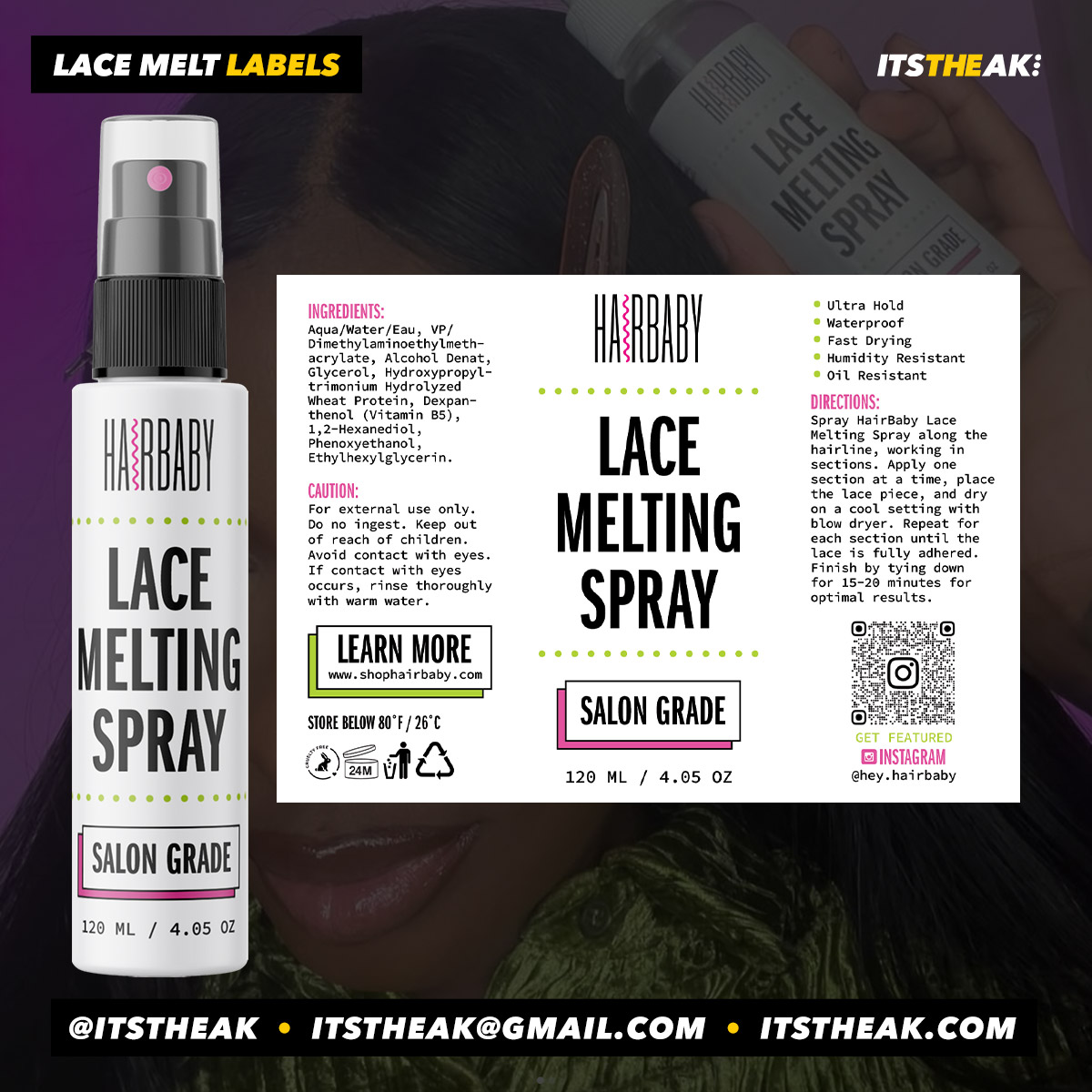 Lace Melting Spray Labels - Image 2