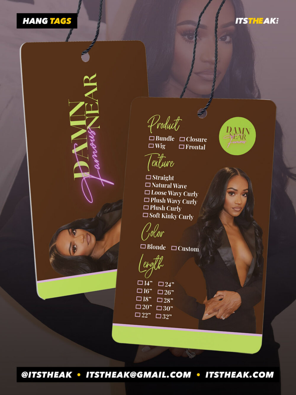 Glossy Plastic Hang Tags