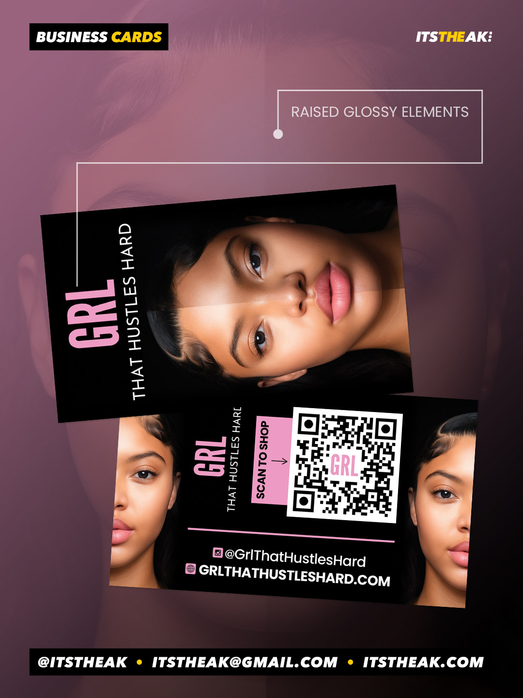 Raised Glossy Business Cards