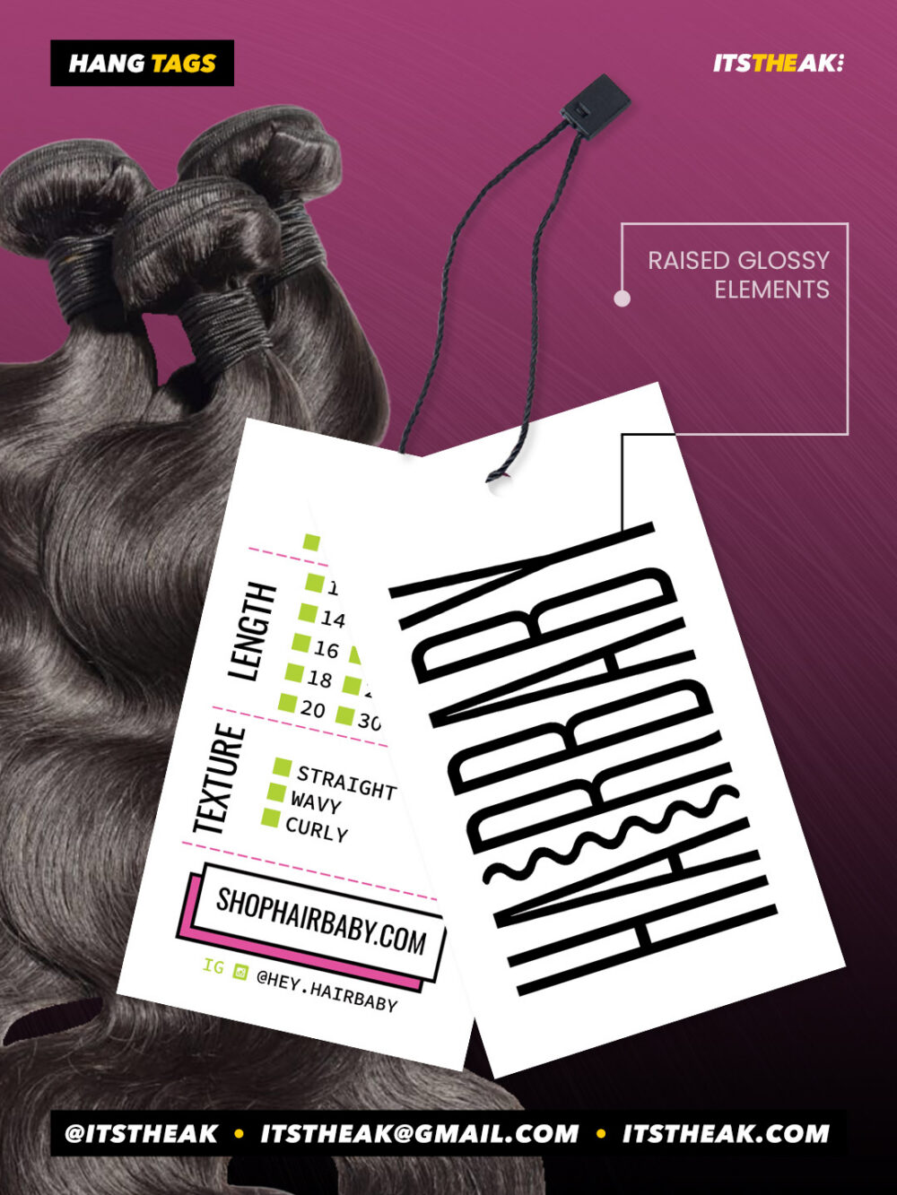 Raised Glossy Hang Tags